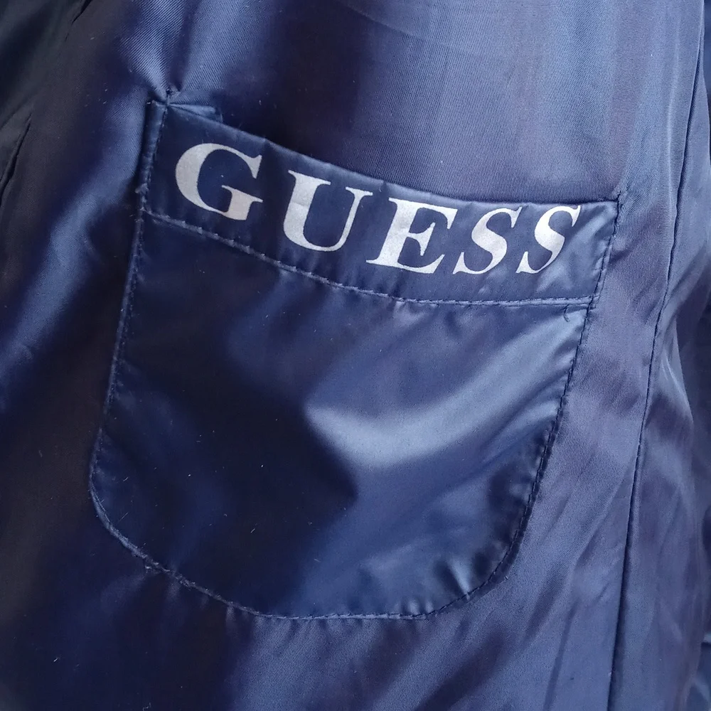 Guess Women’s Navy Blue Quilted Puffer Ski Snow Winter Long Sleeve Coat Small - Picture 9 of 16